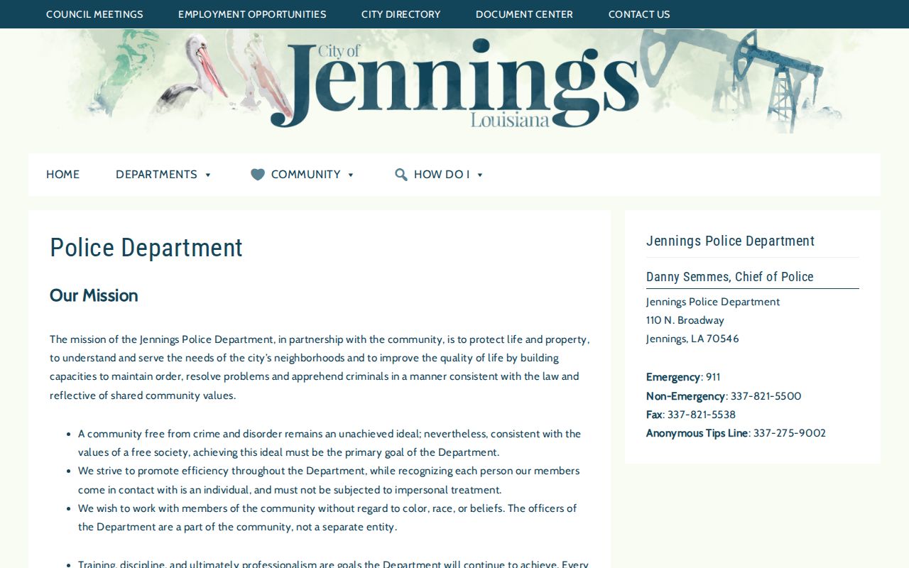 Jennings criminal records police department source