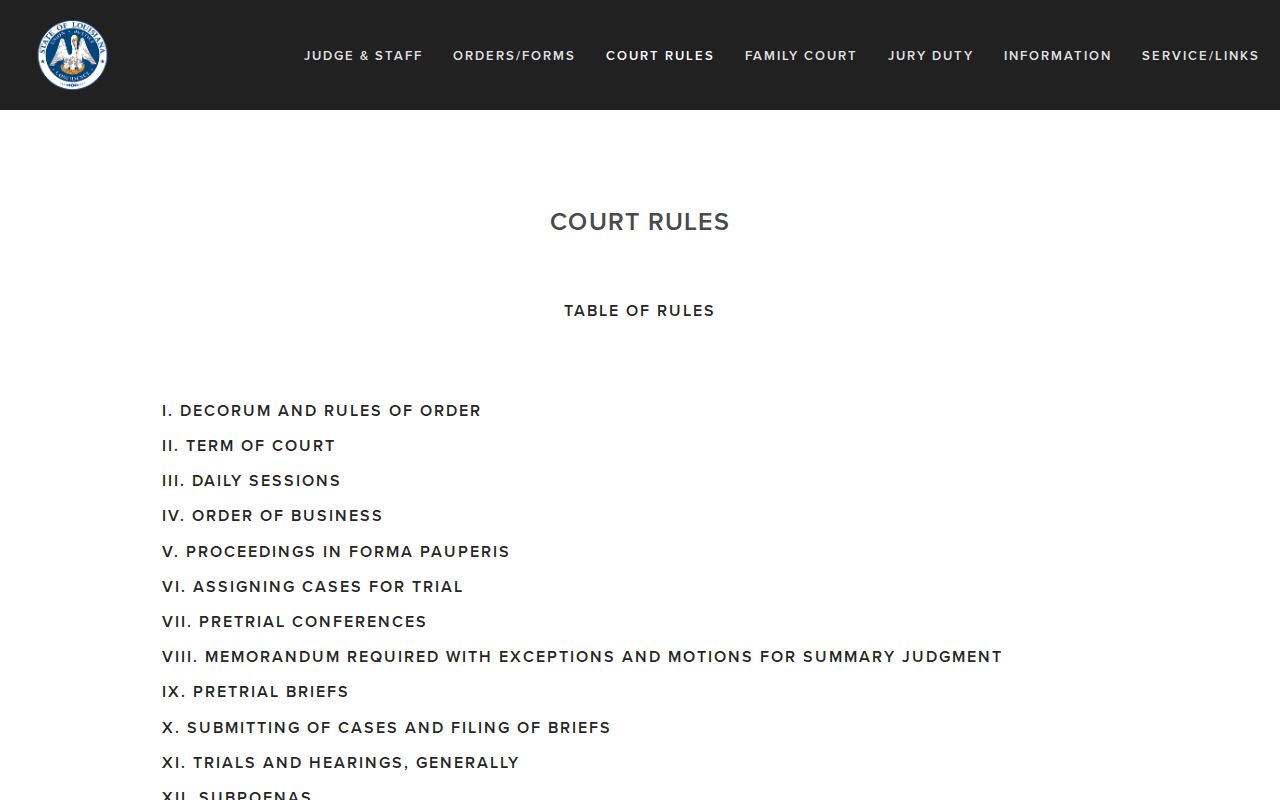 Jefferson Davis Parish criminal court rules for case filings